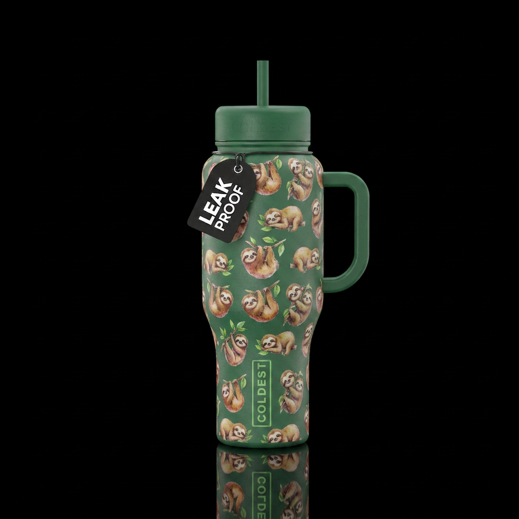 baby sloths water bottle design