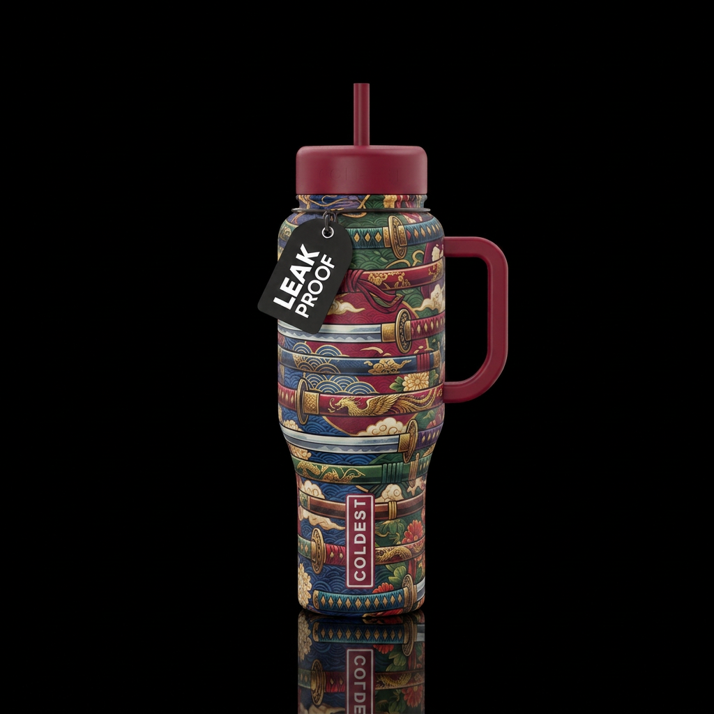 samari swords water bottle design