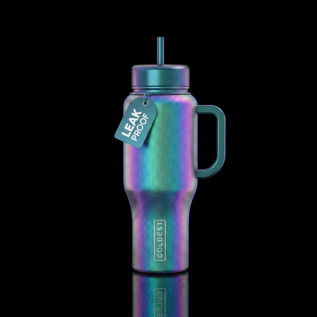 iridescent fabric water bottle design