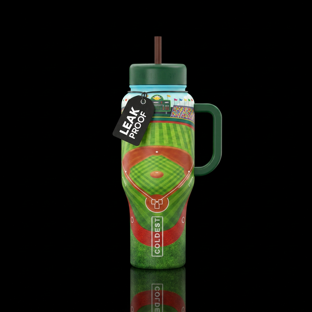 baseball field water bottle design
