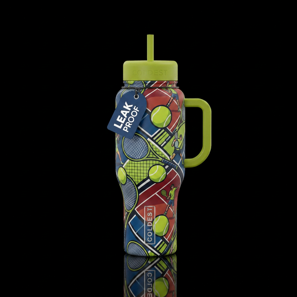 tennis water bottle design