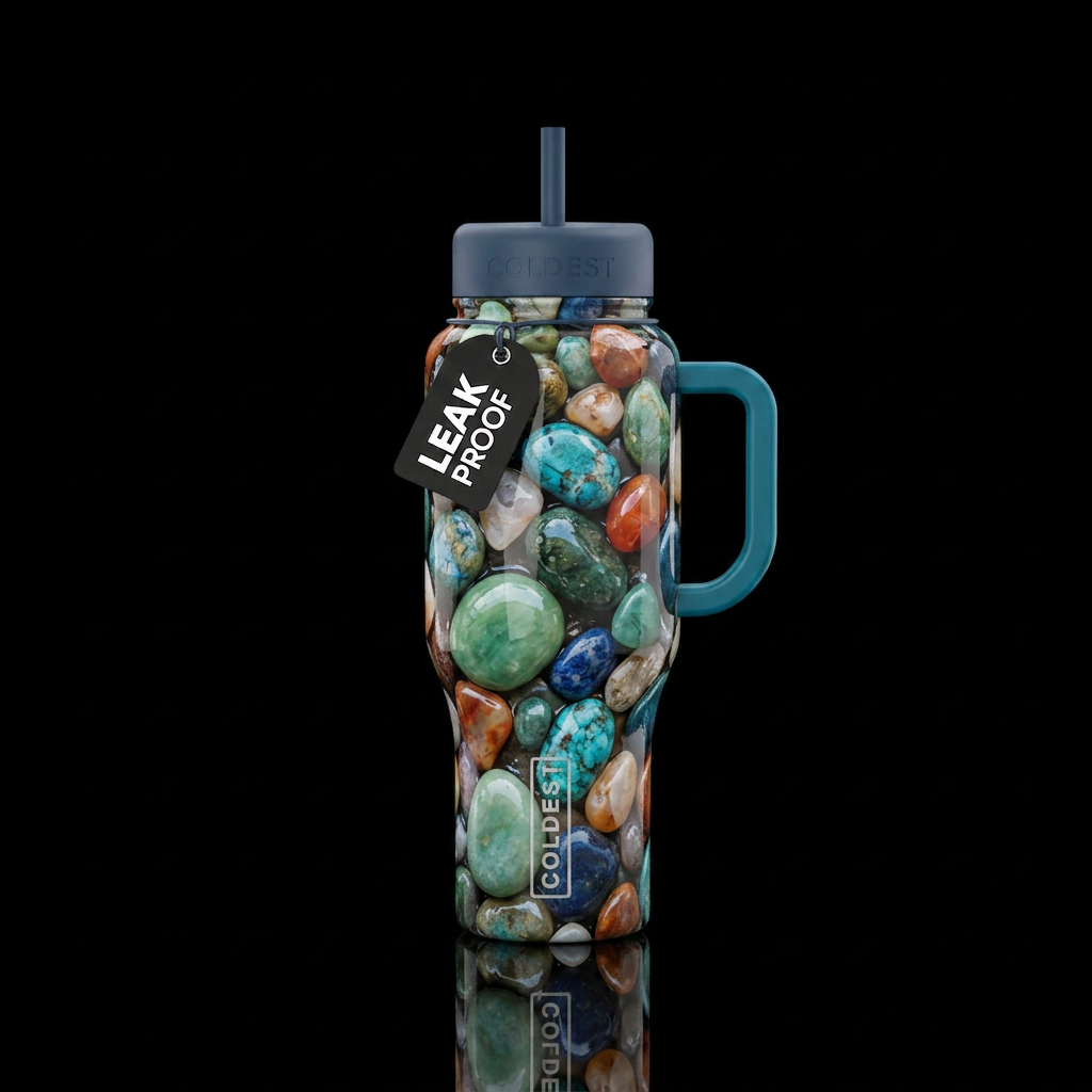 wet pebbles water bottle design