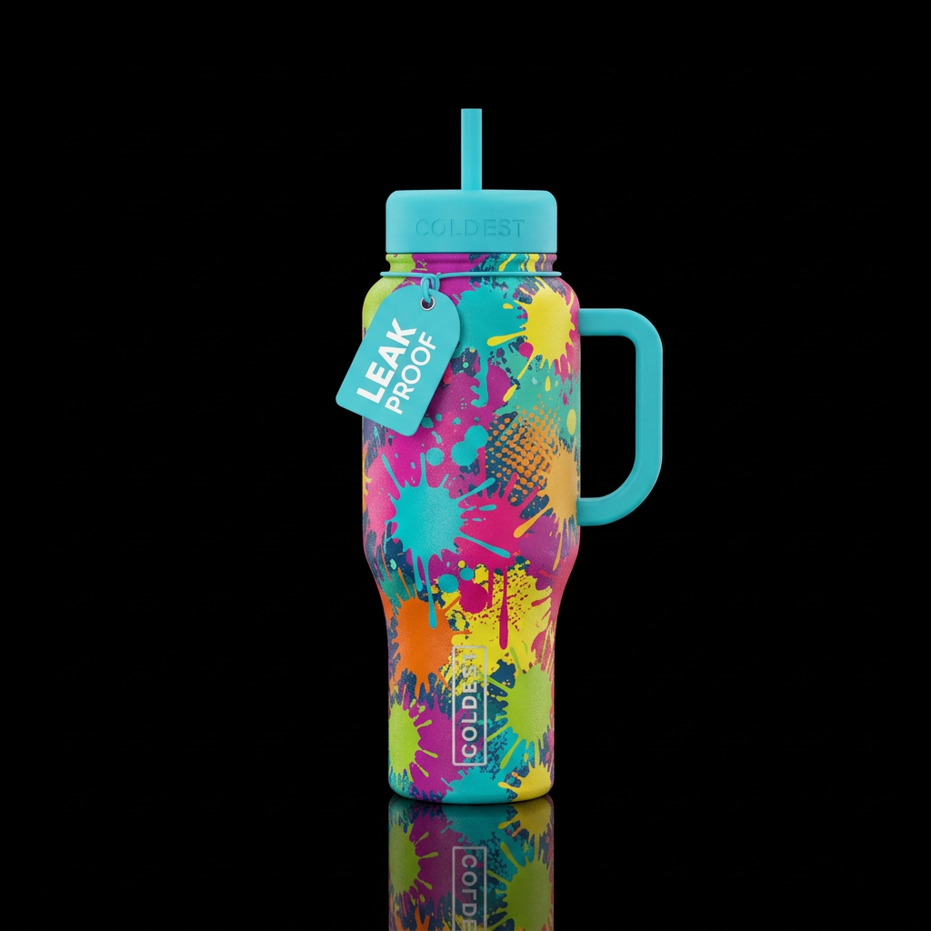 paint ball splatter water bottle design