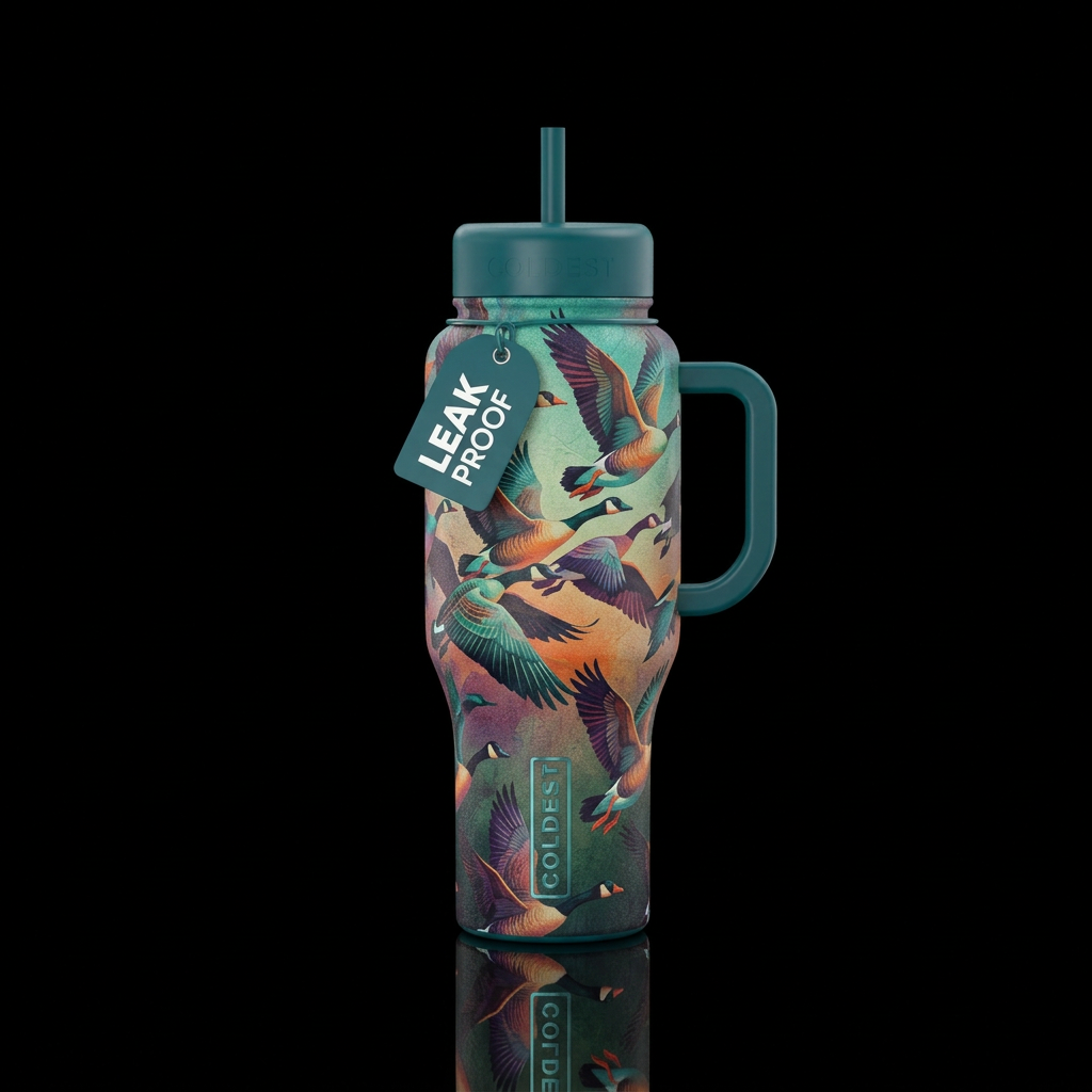 flock of geese water bottle design