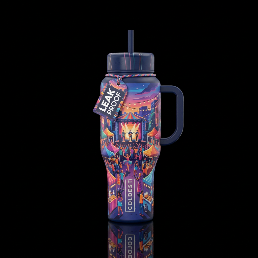 street festival water bottle design
