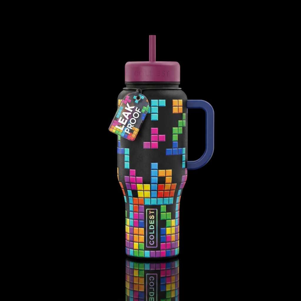 tetris water bottle design