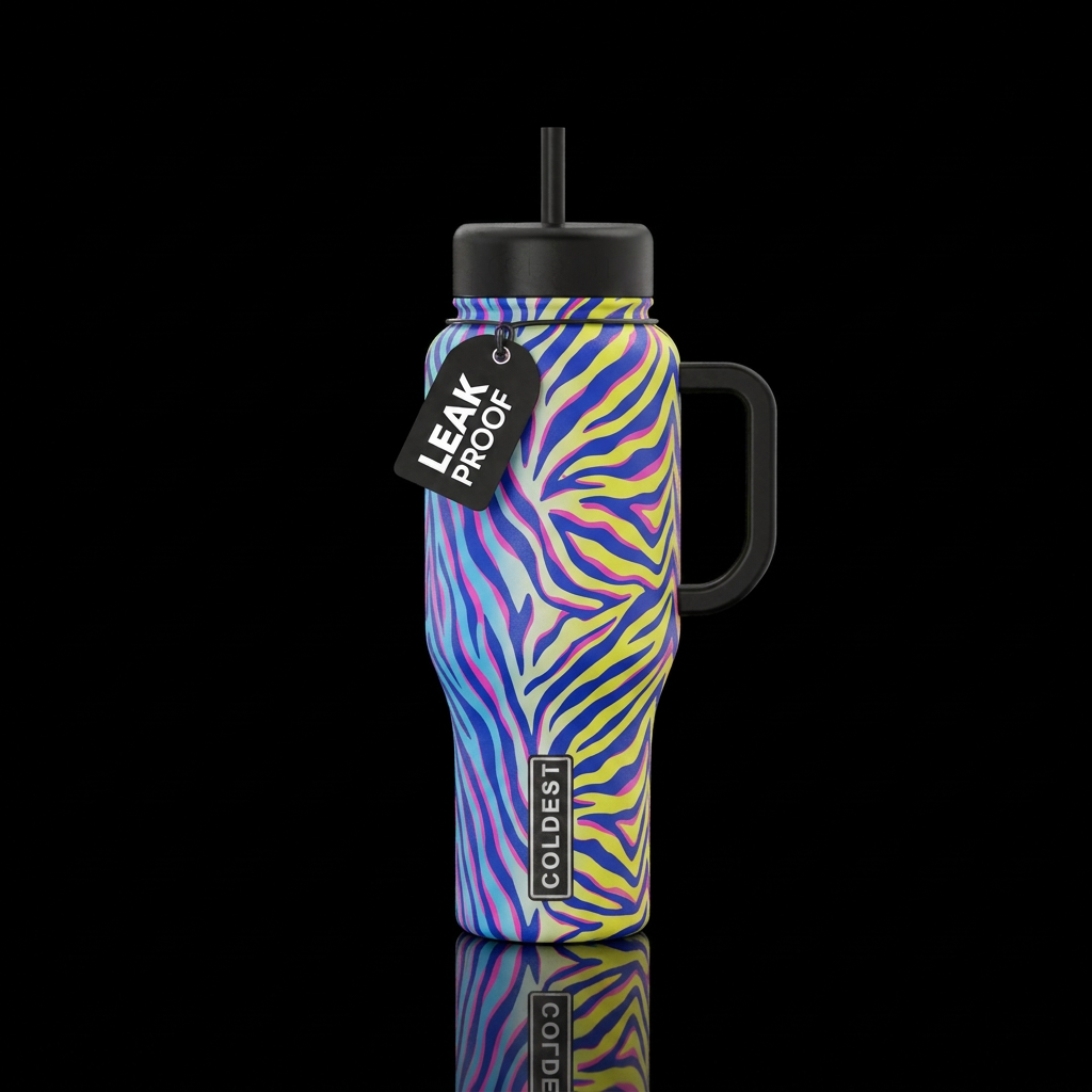 zebra prints water bottle design