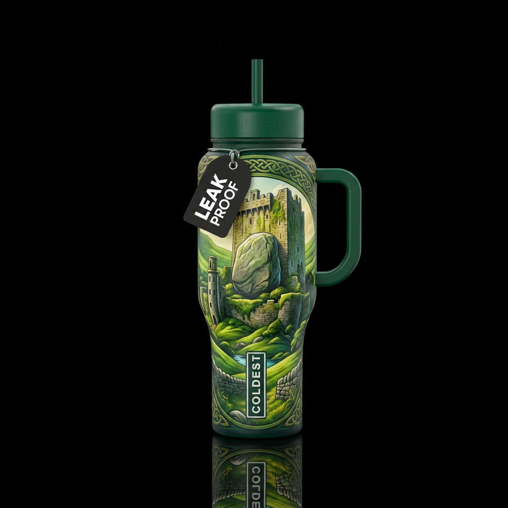 blarney stone and ireland water bottle design