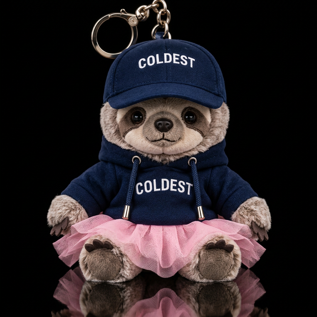 sloth animal with pink tutu water bottle design