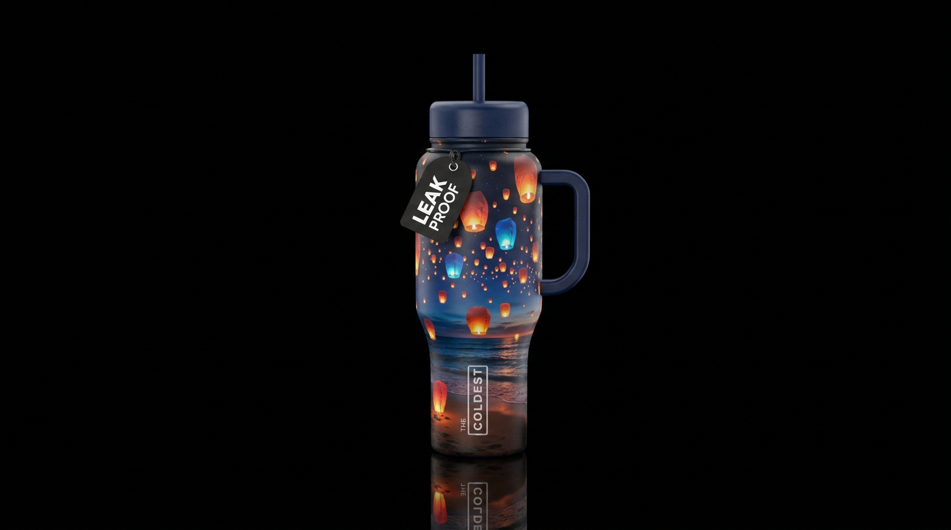 glow in the dark floating lanterns floating, beach... water bottle design