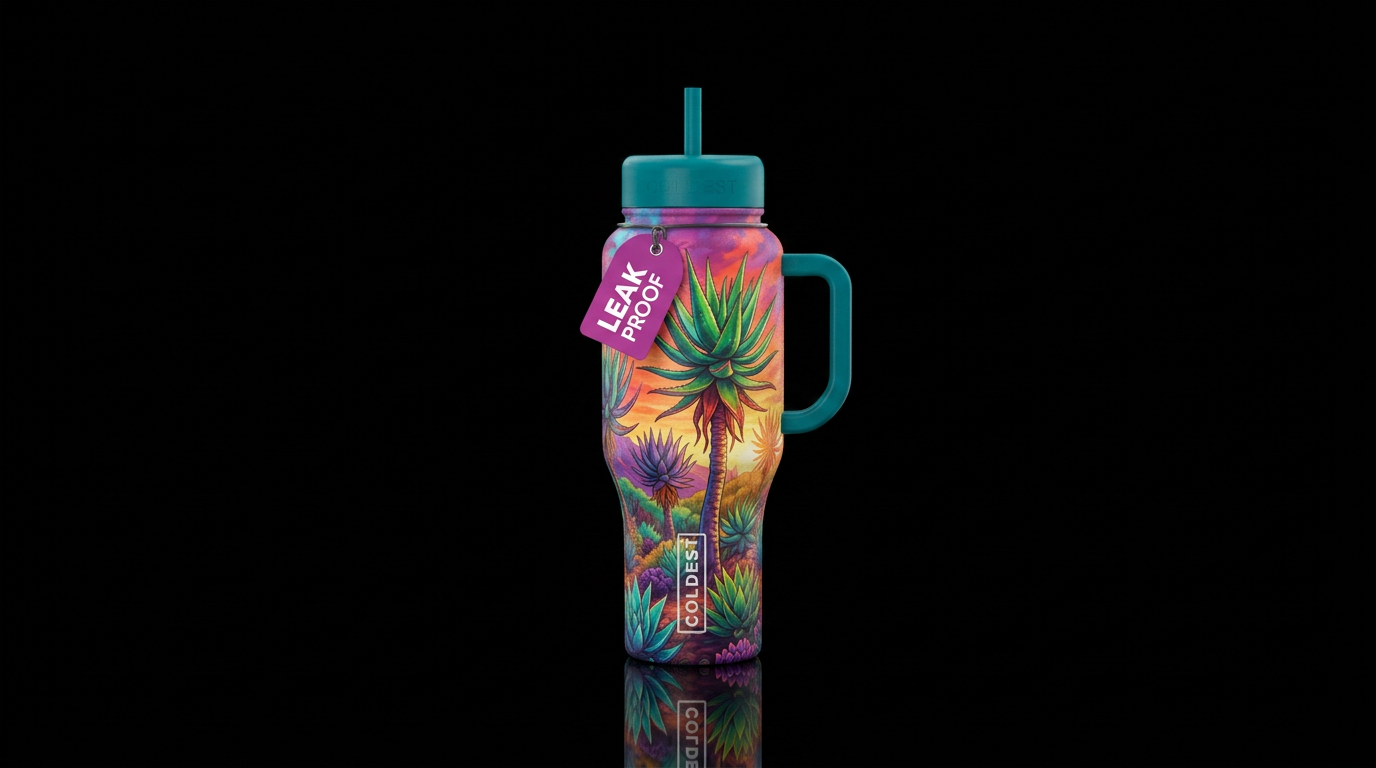 aloe trees water bottle design