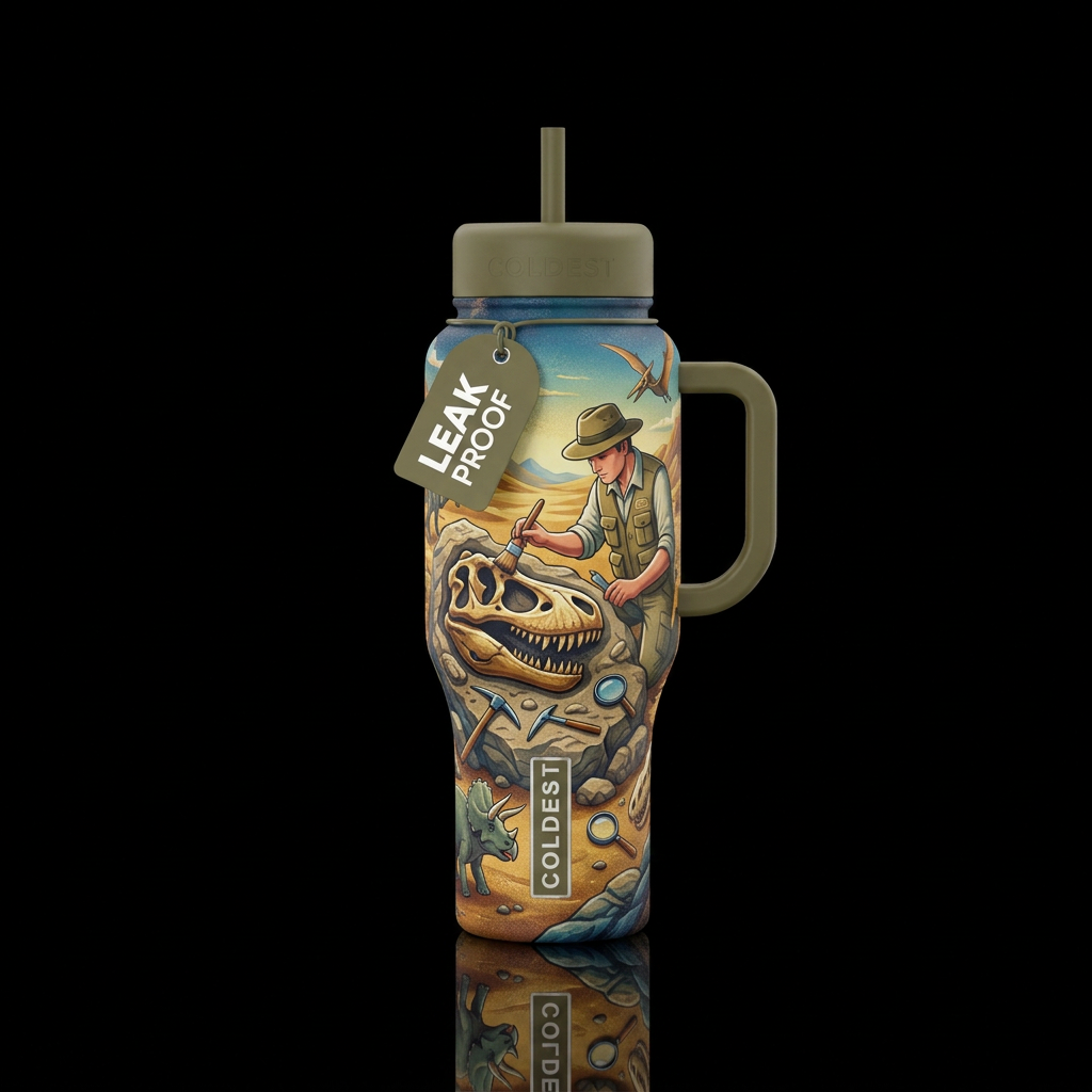 paleontologist water bottle design