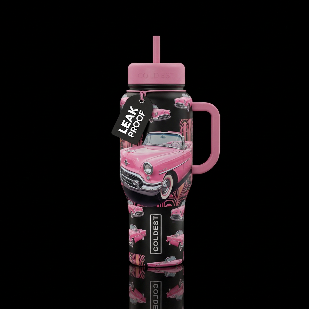 pink olsmobile covertable water bottle design