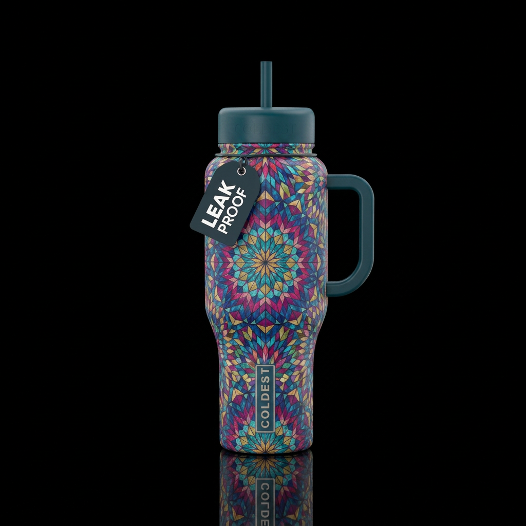 diamond mosic kalidscope water bottle design