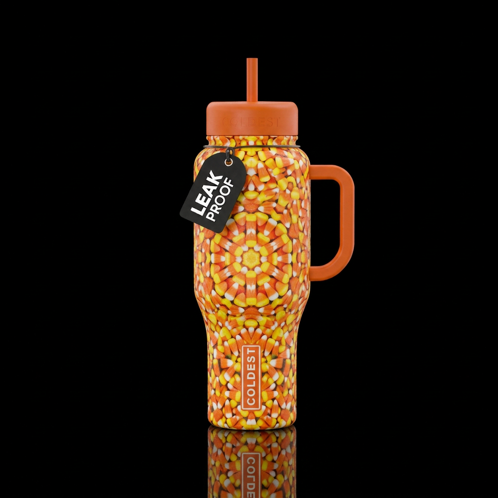 candy corn  kalidscope water bottle design