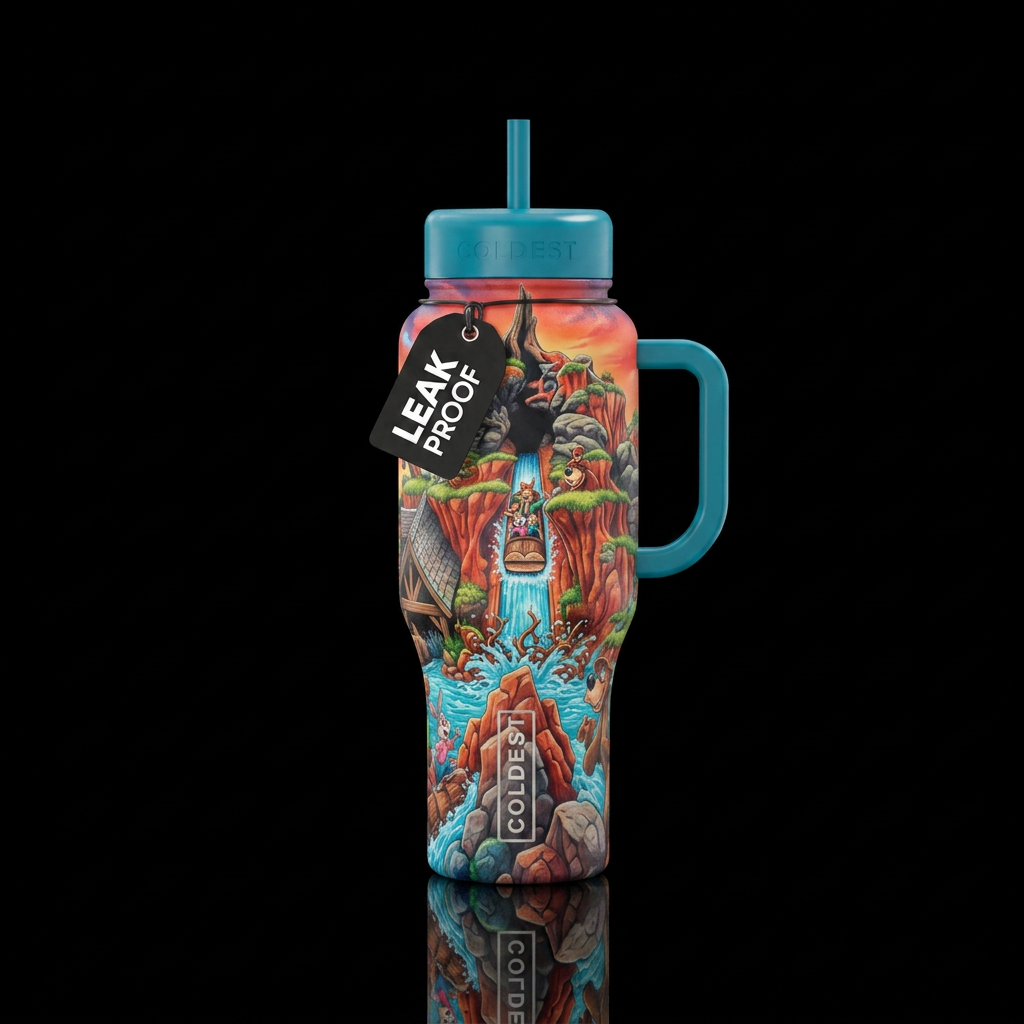 Splash Mountain water bottle design