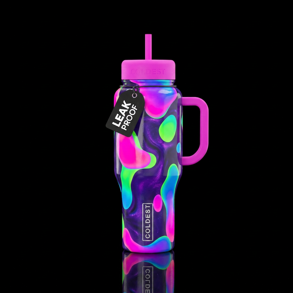 Neon Lava Lamp water bottle design