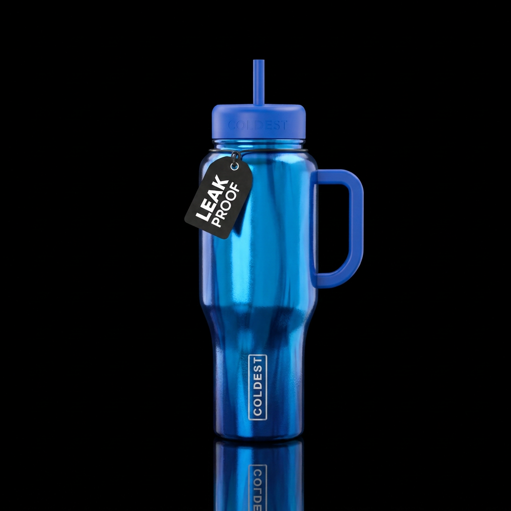 Shades of blue water bottle design