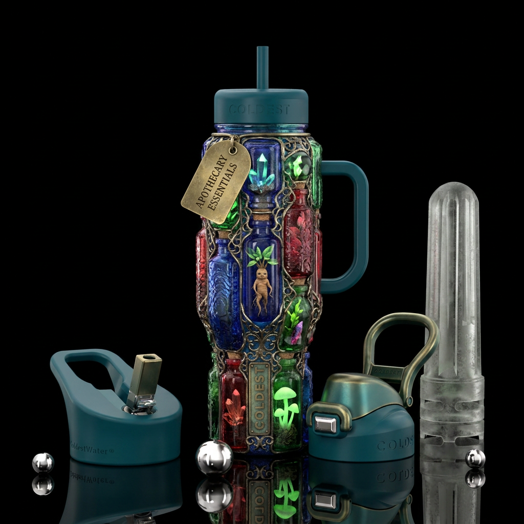 Apothecary water bottle design