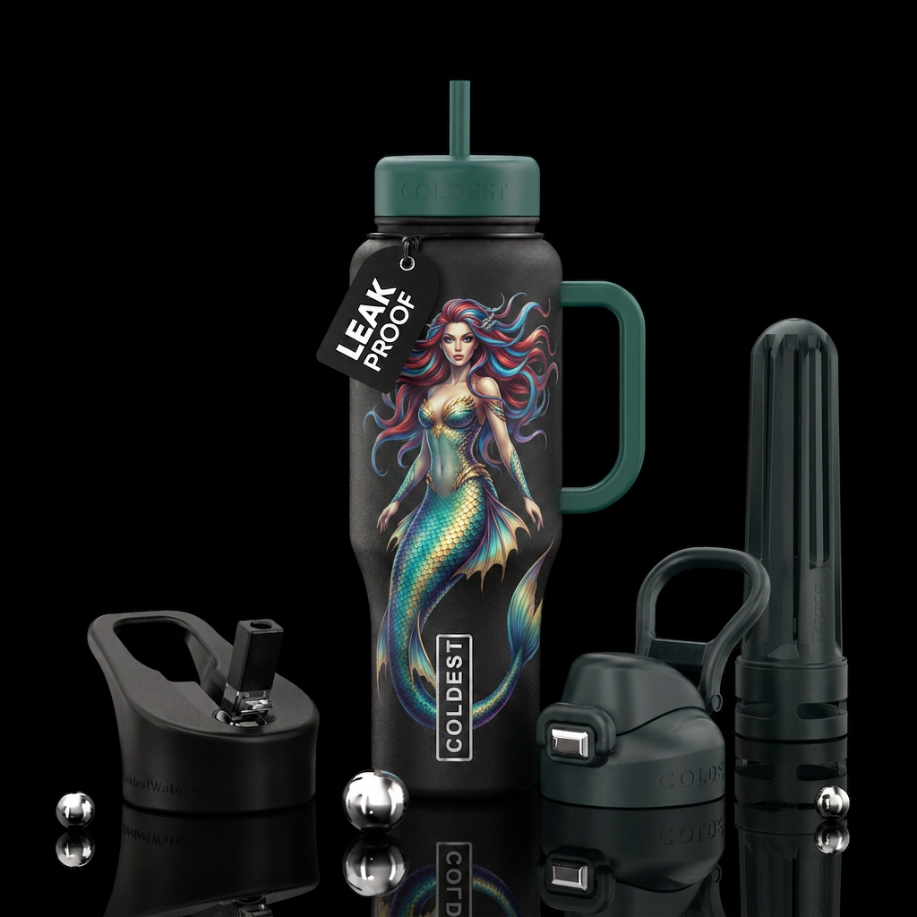 Mermaid water bottle design