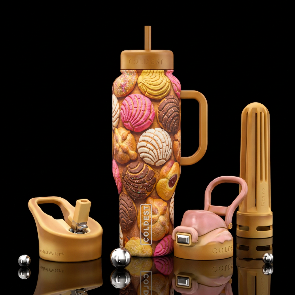 Mexican sweet bread water bottle design