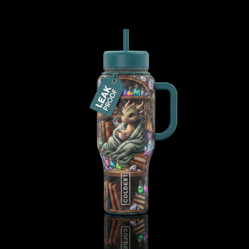 Dragon Reader water bottle design