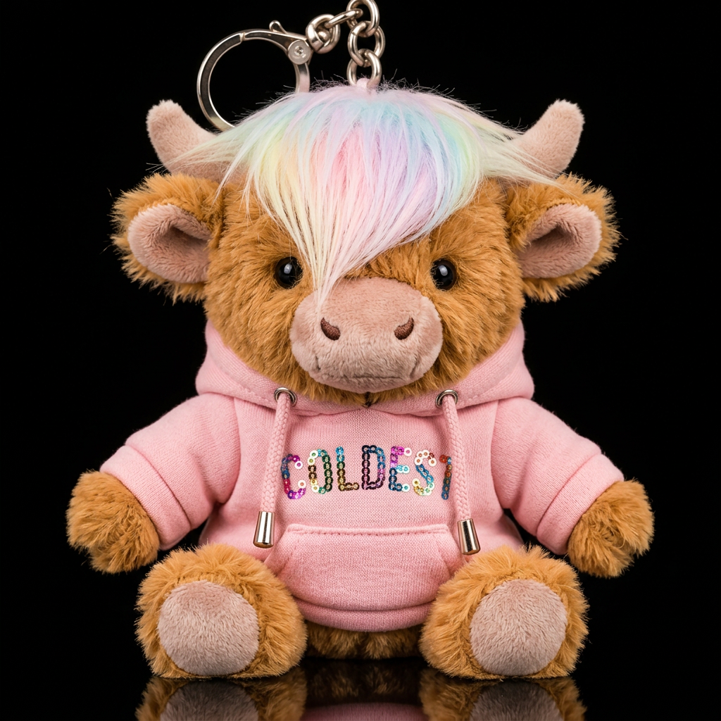 Glam the Highland Cow water bottle design