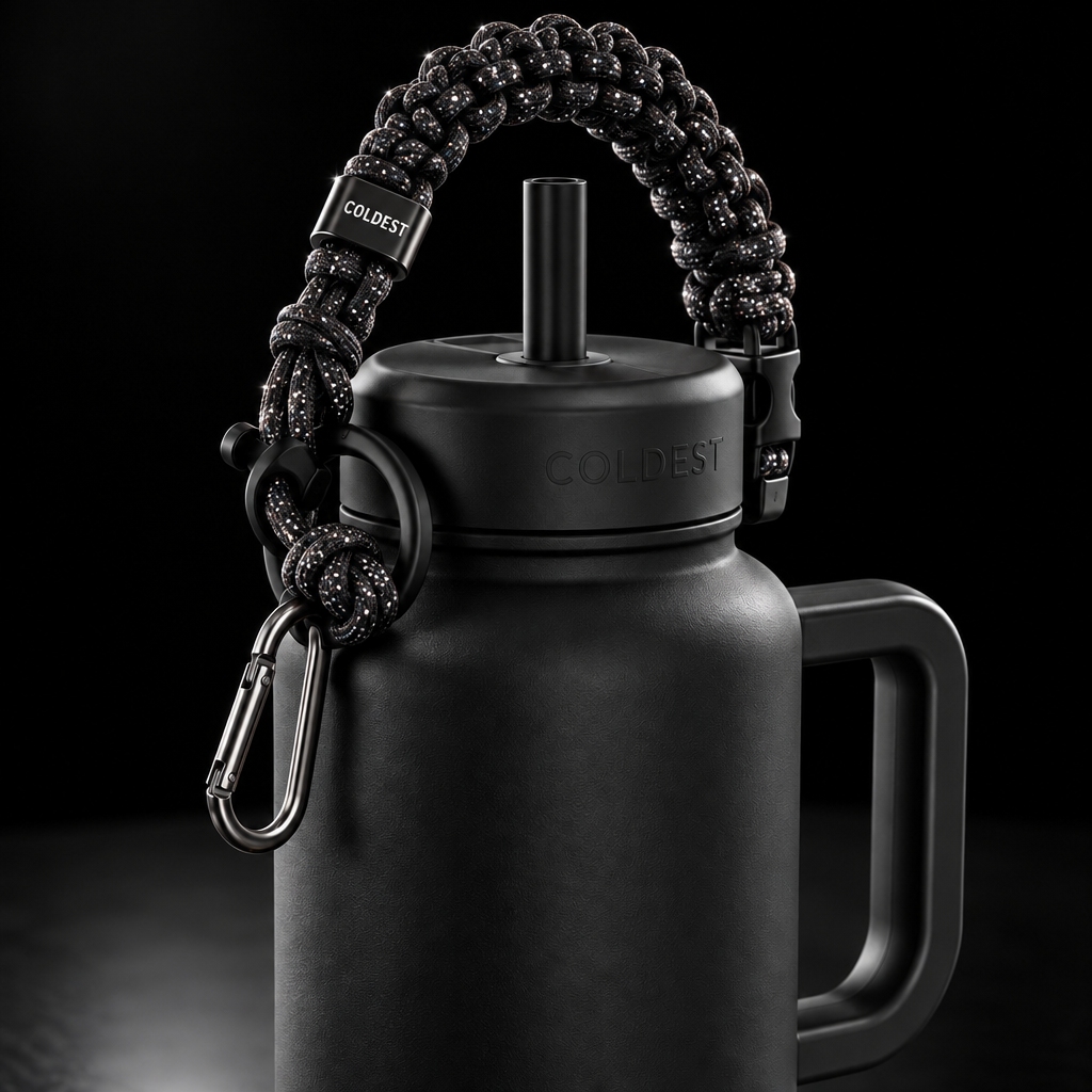 Black Glitter water bottle design