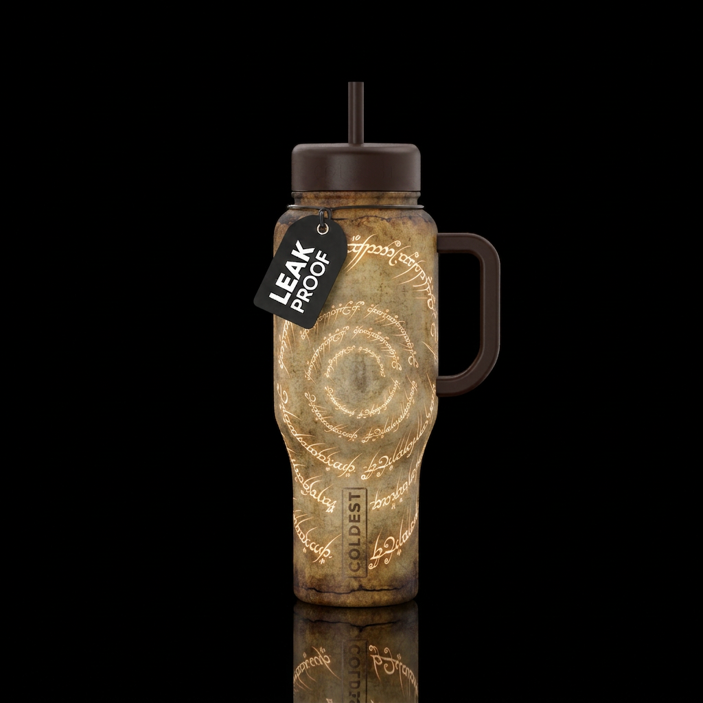 Ancient text swirling in light softly from a book ... water bottle design