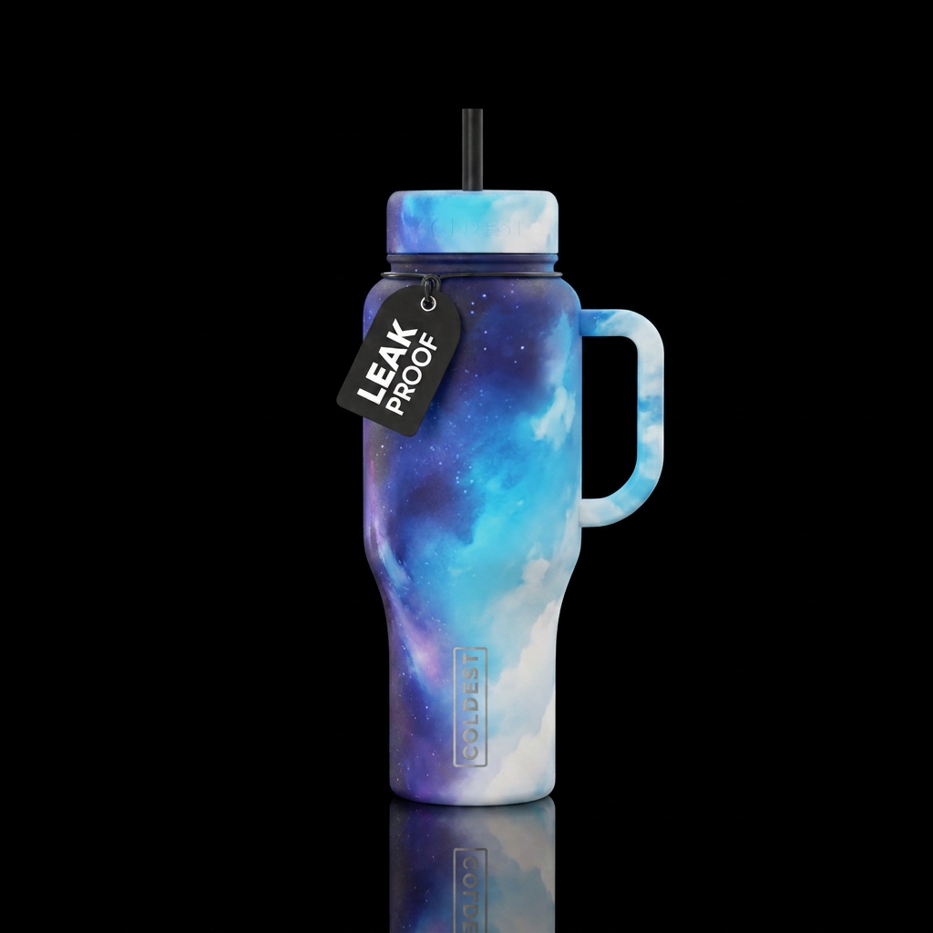 light and dark sky contrast abstract blends smooth... water bottle design