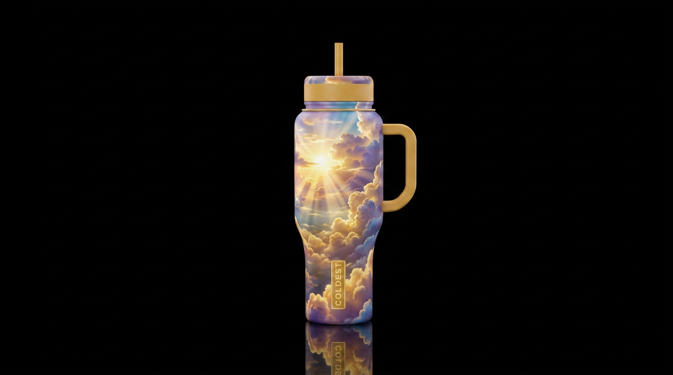 SUNLIGHT THRU THE CLOUDS DREAMY water bottle design