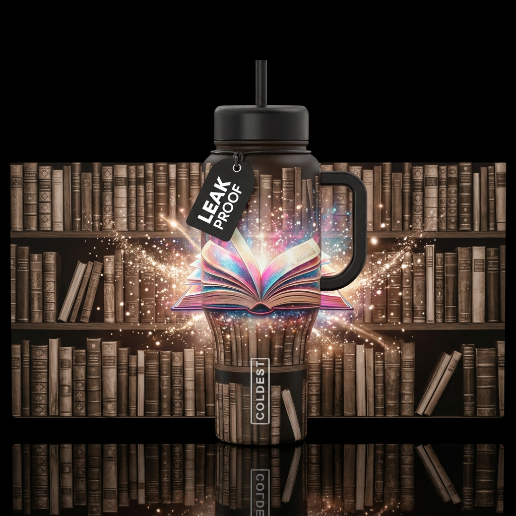 MONOCROMATIC BOOKS IN BACKGROUND - BROWN AND SEPIA... water bottle design