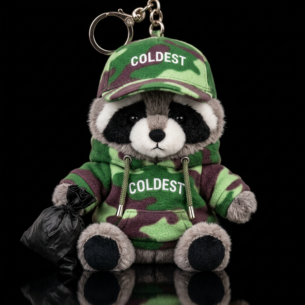 Ricky Racoon water bottle design
