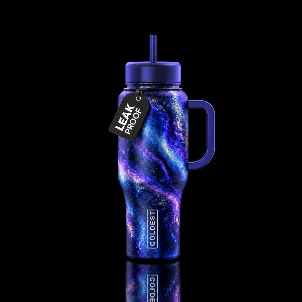 deep well of mysterious color and light sparkle water bottle design