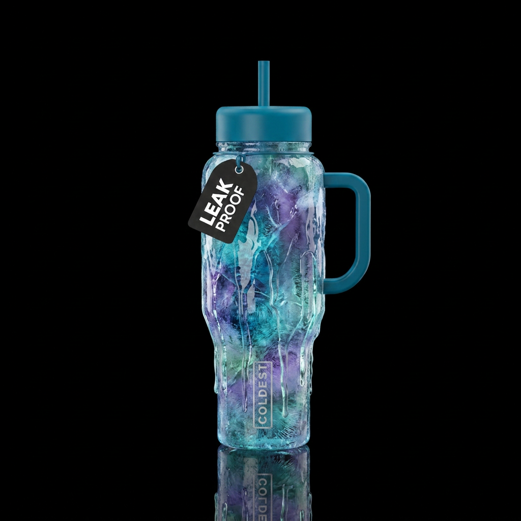 Bottle that looks like ice melting water bottle design
