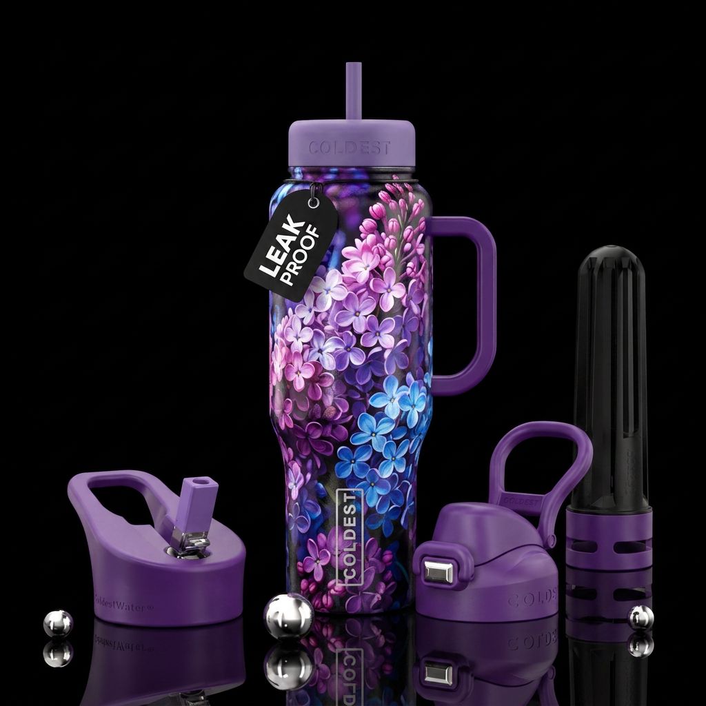 Lilacs water bottle design