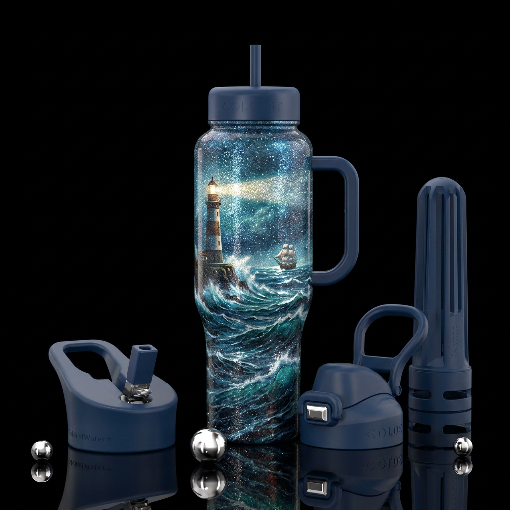 The Guiding Light water bottle design