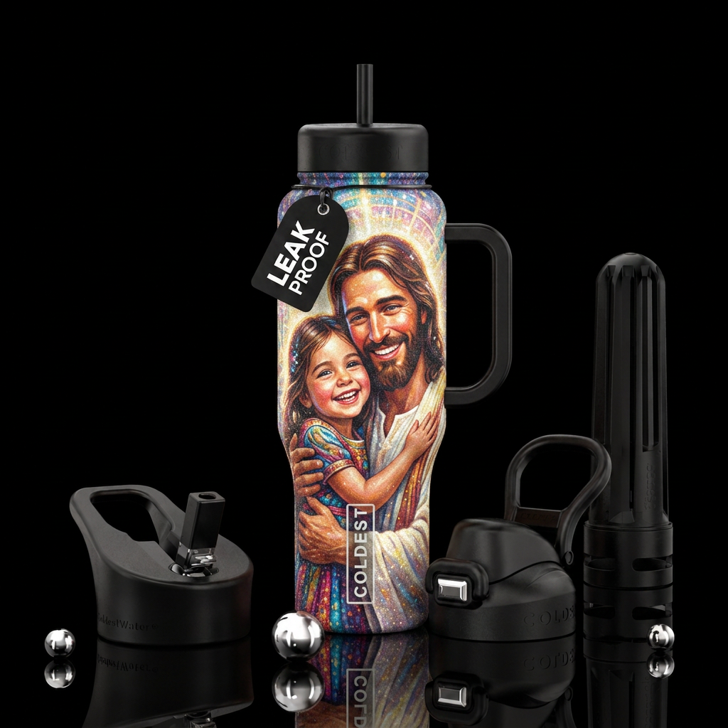 Jesus loves me! water bottle design