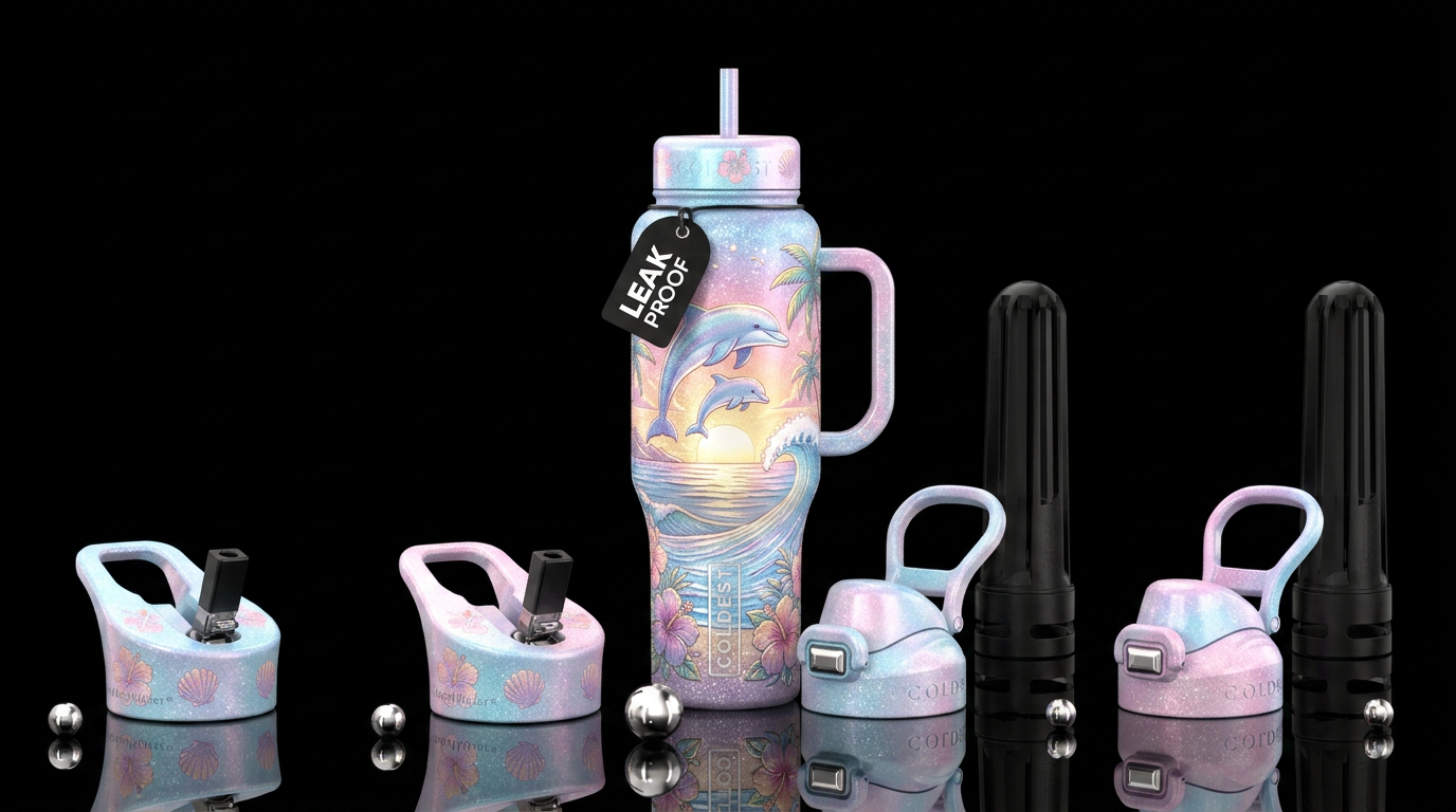 Mama and me Dolphin at Sunset, pastel water bottle design