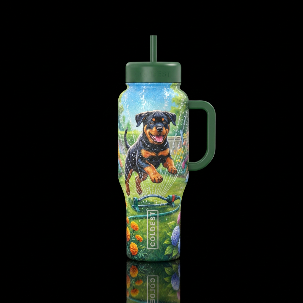 Dog days of summer water bottle design