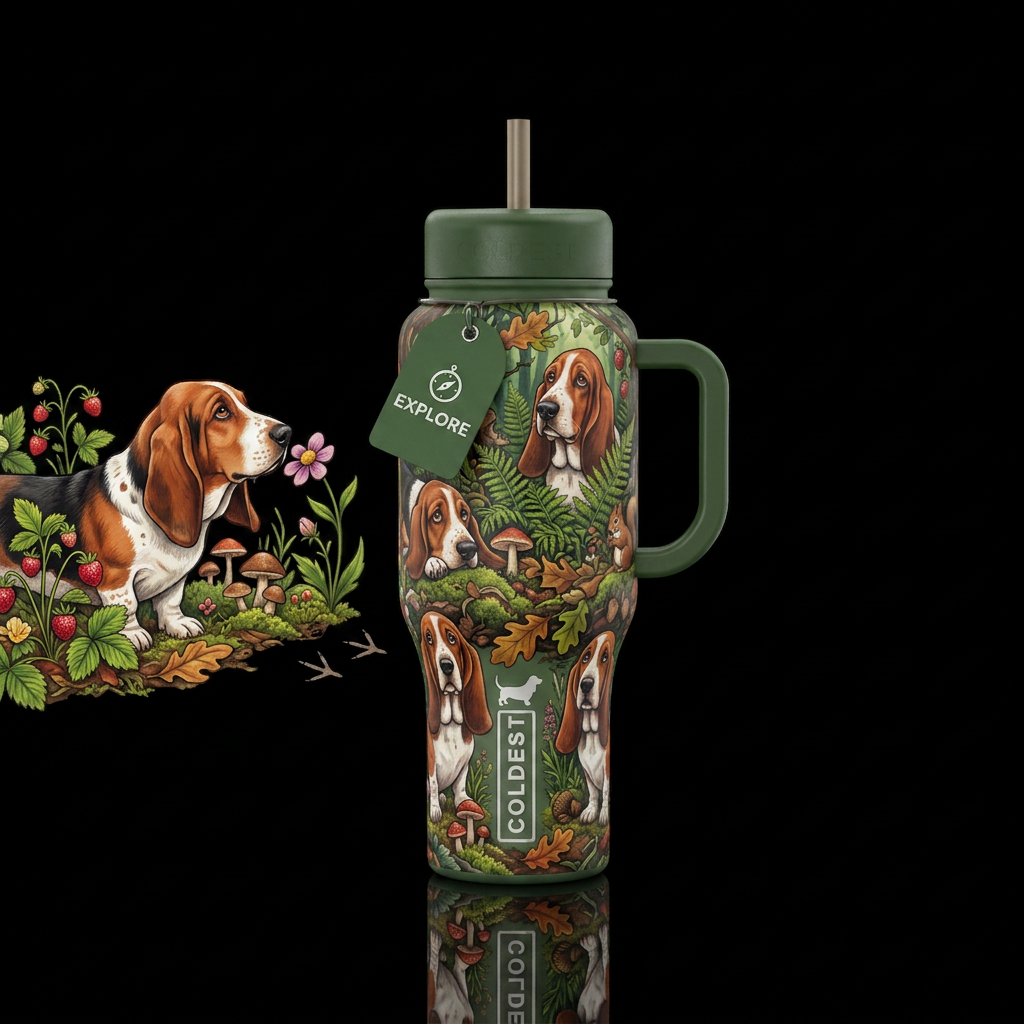 Hound dog water bottle design