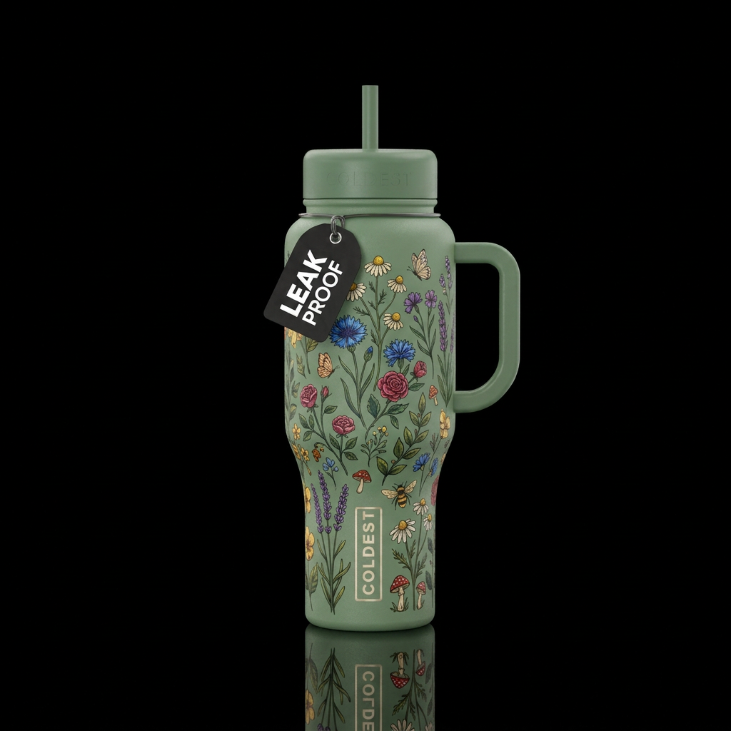 Cottage core water bottle design