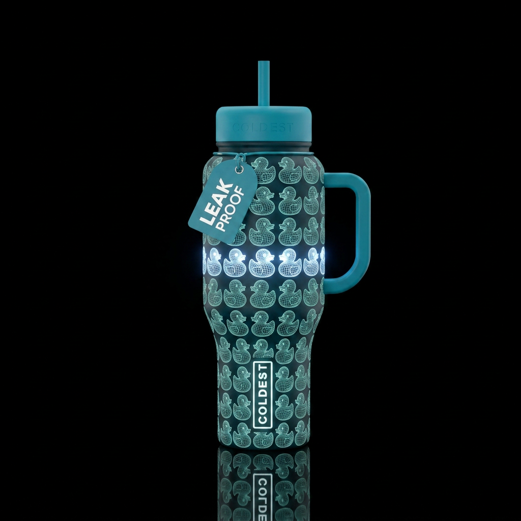Make a glowie rubber ducky tumbler water bottle design