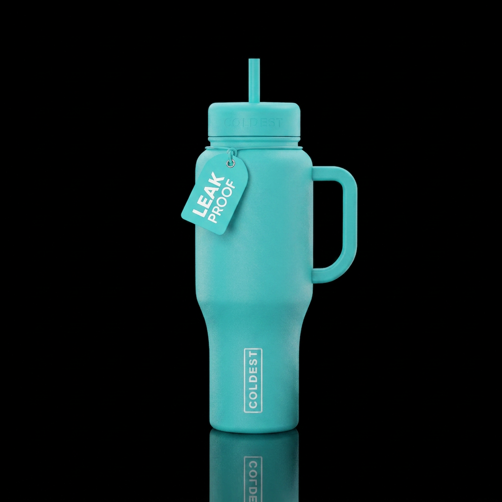 Turquoise bottle water bottle design
