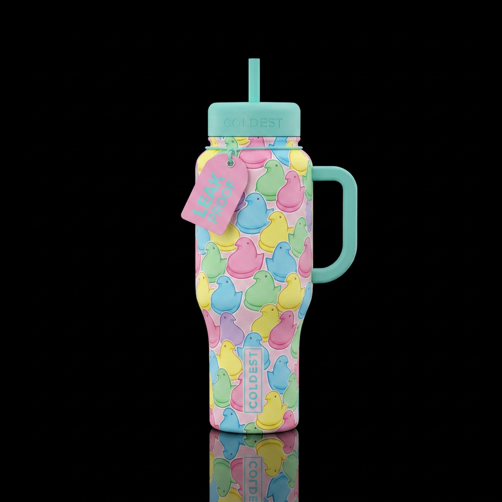 Peeps cups water bottle design