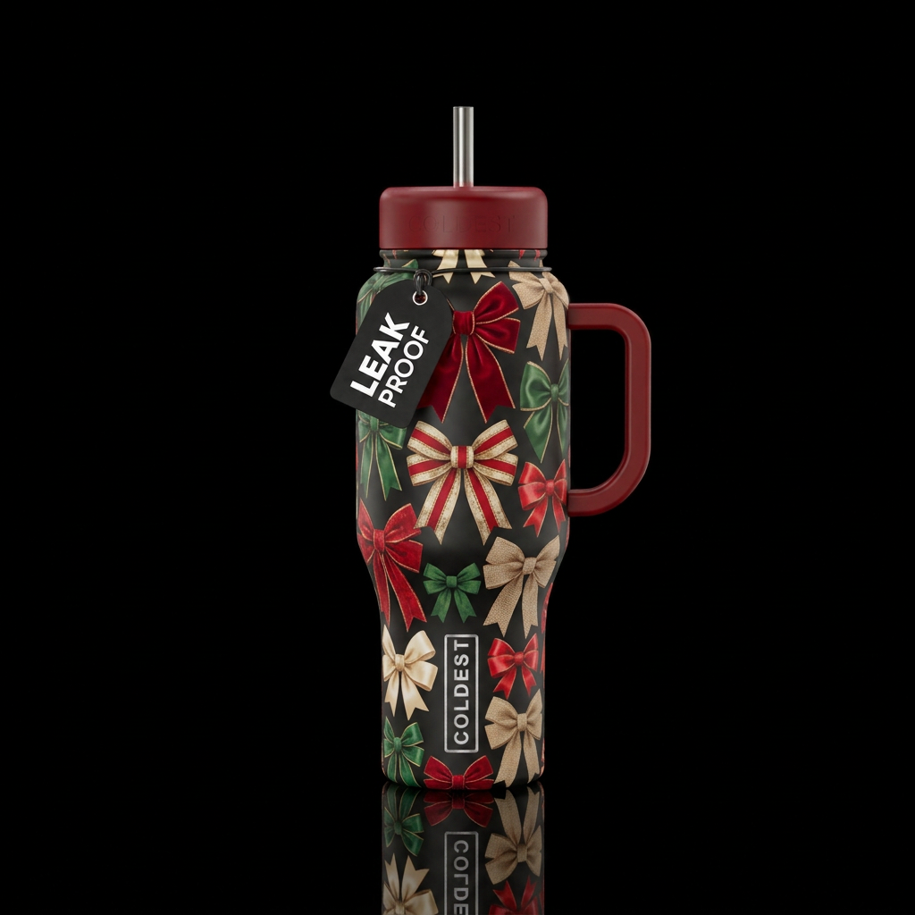 Christmas bows bottle water bottle design