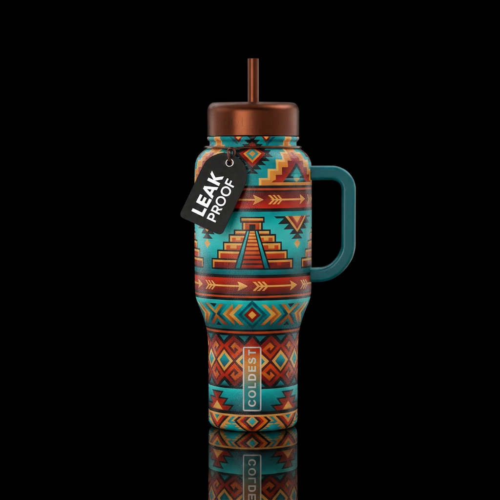 Western Aztec bottle water bottle design