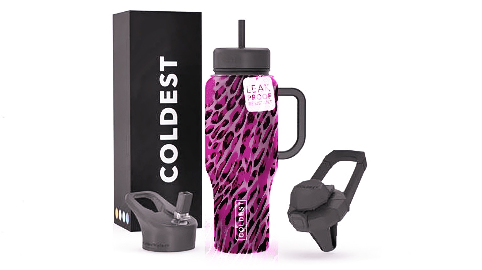 Miss leopard water bottle design