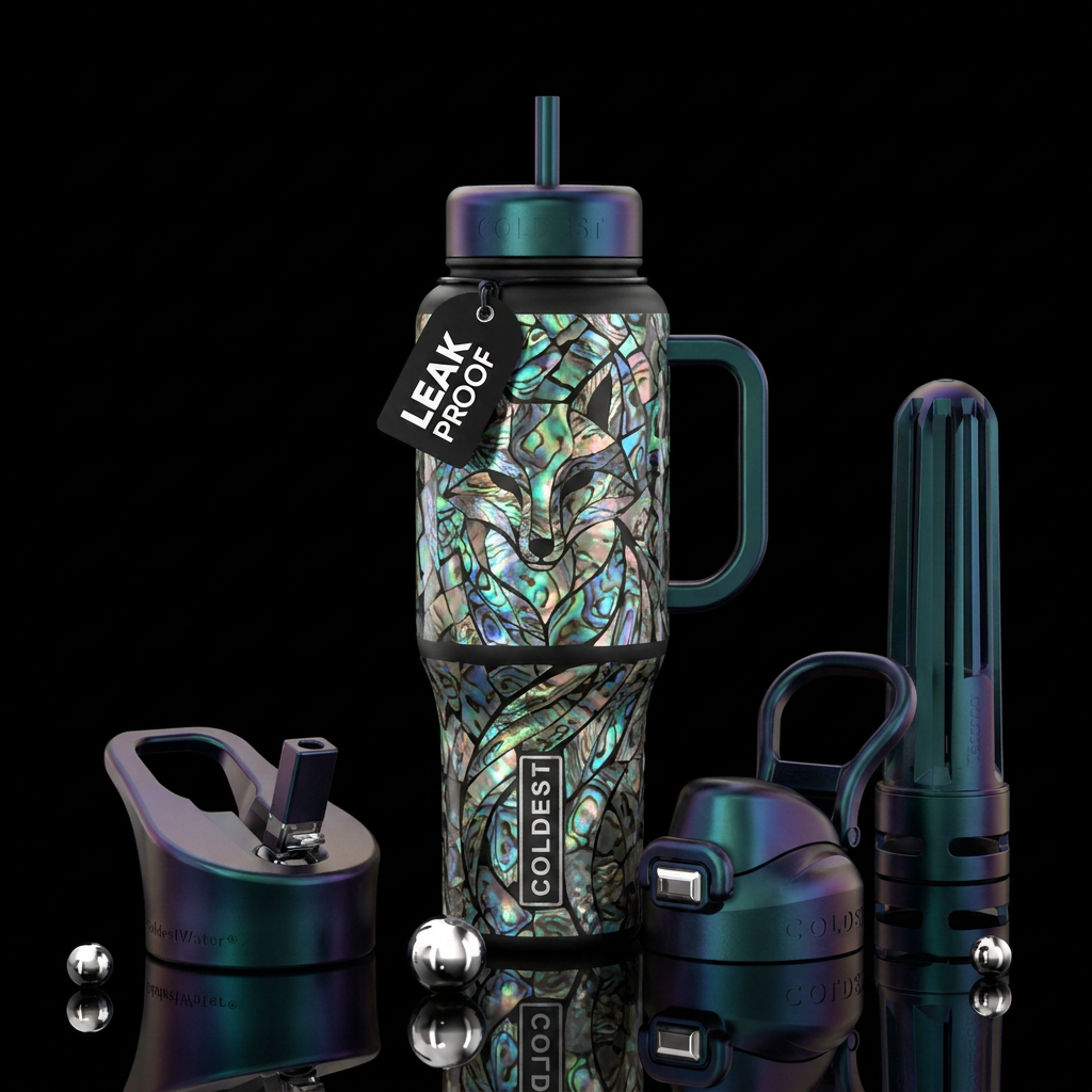 harmonious Abalone Shell fox water bottle design