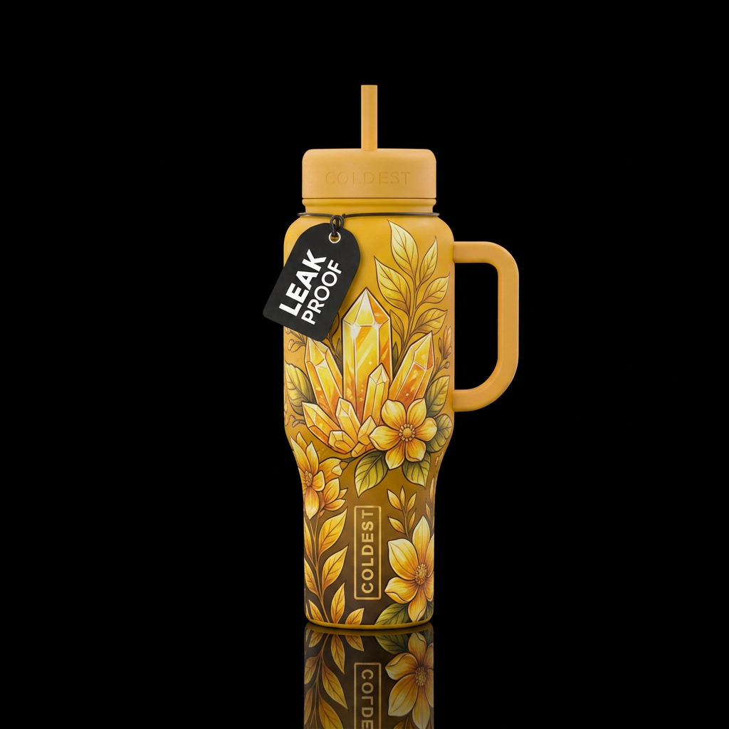 Citrine garden water bottle design